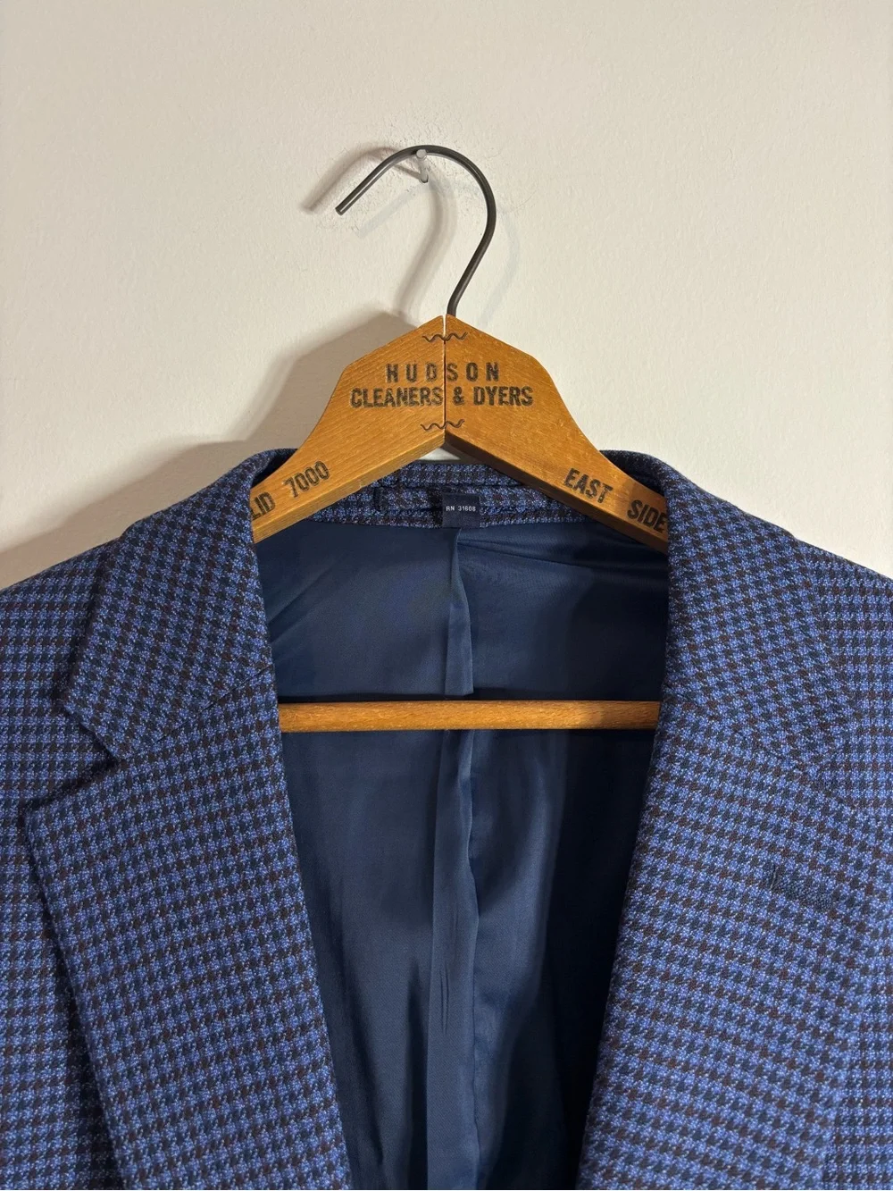 Jos A Bank Blue Houndstooth Blazer Traditional Fit 44L